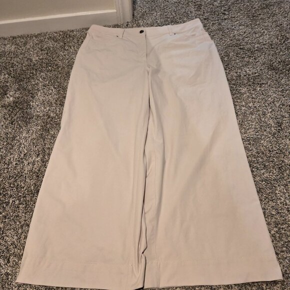 Lululemon City Sleek 5 Pocket Wide Leg High Rise 7/8 Pants White Opal 33 - Picture 3 of 5